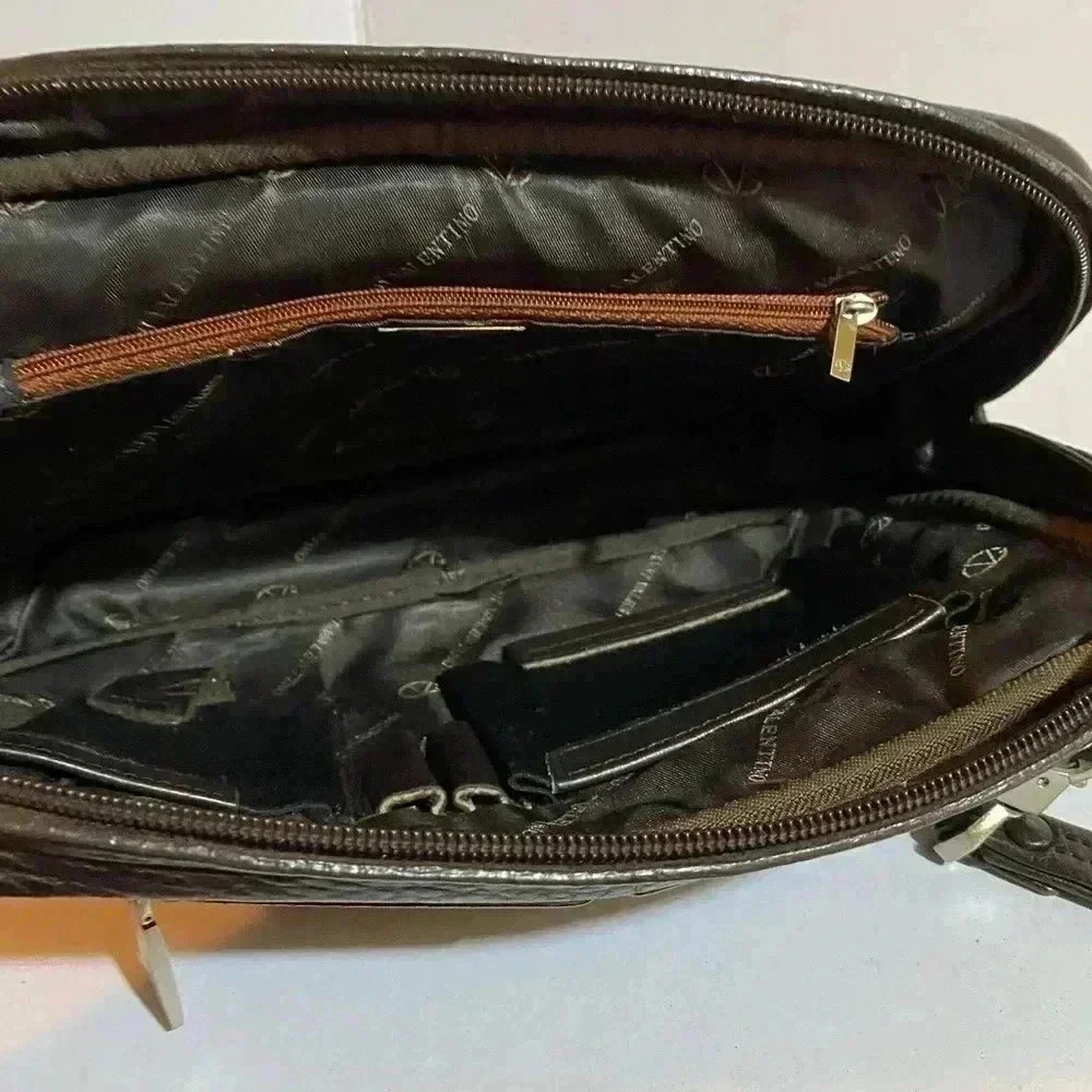 Glovanni Valentino unisex vintage brown leather wristlet clutch bag - Picture 7 of 14